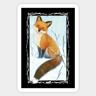 Red fox in the snow Magnet